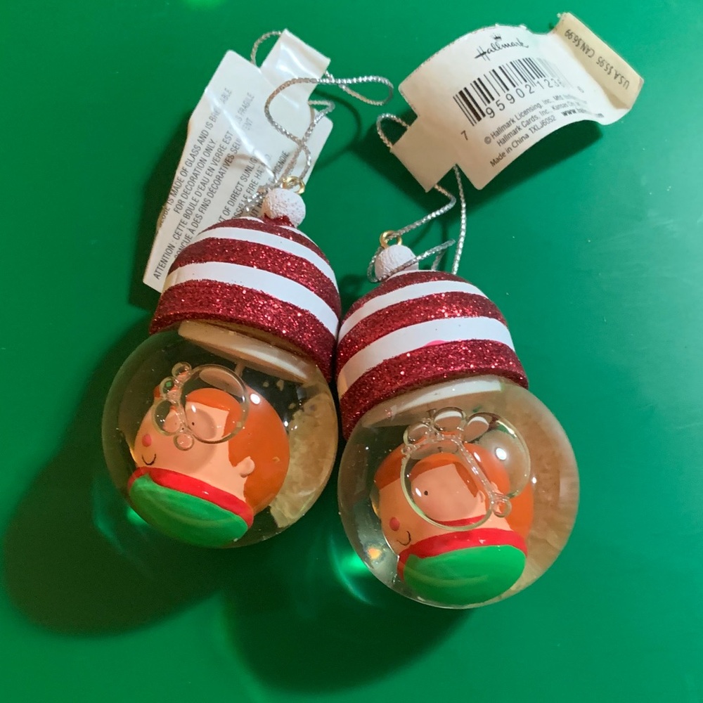 Hallmark -Red and White Elf on the Shelf Ornaments (2)